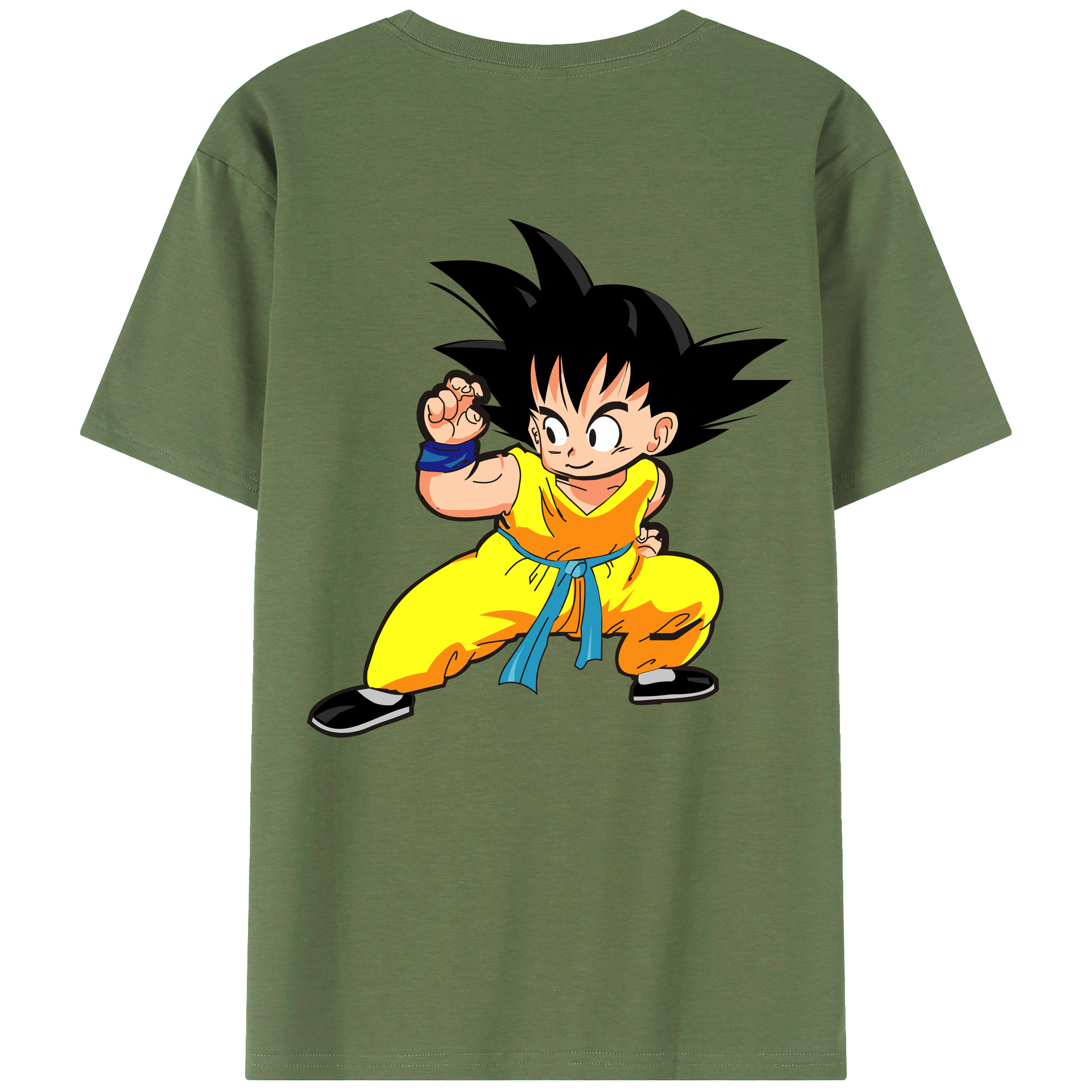 （画像用） ドラゴンボール 孫悟空（そん ごくう）Son Goku カカロット DRAGON BALL Kakarotto 綿100％ メンズ半袖Tシャツ（バックプリント） 通気性